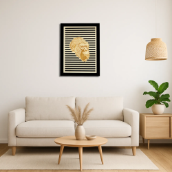 Vue d’un salon avec un tableau cadre personnalisable d’un gorille en bois découpé et gravé vue de face avec cadre Woodillusion