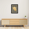 Vue d’une entrée avec un tableau cadre personnalisable d’un gorille en bois découpé et gravé vue de face avec cadre Woodillusion