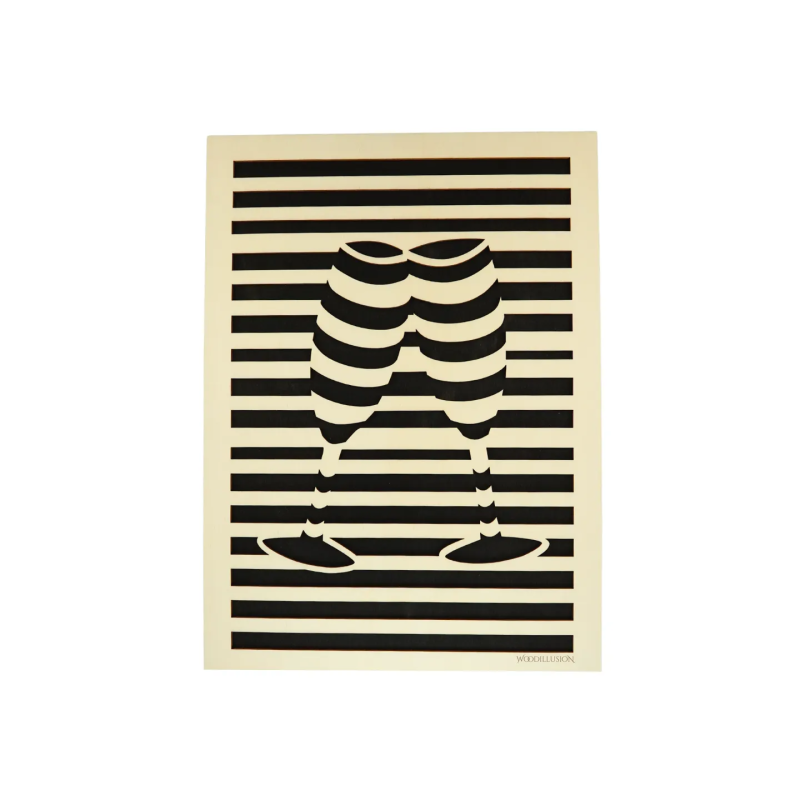 Customizable wall art frame of champagne glasses in cut and engraved wood front view Woodillusion