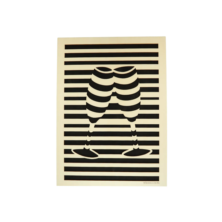 Tableau cadre personnalisable de coupes de champagne en bois découpé et gravé vue de face Woodillusion