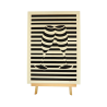 Customizable wall art frame of champagne glasses in cut and engraved wood front view with easel Woodillusion