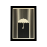 Tableau cadre personnalisable d’un parapluie en bois découpé et gravé vue de face avec cadre Woodillusion