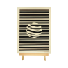Tableau cadre personnalisable d’une sphère en bois découpé et gravé vue de face avec chevalet Woodillusion