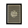 Customizable wall art frame of a sphere in cut and engraved wood front view with frame Woodillusion