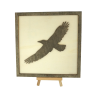 Customizable wall art frame of an eagle in cut and engraved wood front view with easel woodillusion