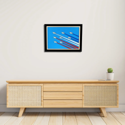 Entrance view with a customizable wall art frame of aerial aerobatics in cut and engraved