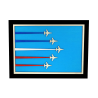 Customizable wall art frame of aerial aerobatics in cut and engraved wood front view with frame Woodillusion