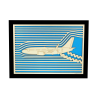 Customizable wall art frame of an aeronautical design in cut and engraved wood front view with frame Woodillusion