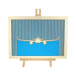 Tableau cadre personnalisable aéronautique en bois découpé et gravé