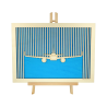 Customizable wall art frame of an aeronautical design in cut and engraved wood