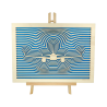 Customizable wall art frame of an aeronautical design in cut and engraved wood