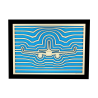Customizable wall art frame of an aeronautical design in cut and engraved wood