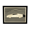 Customizable wall art frame of a car design in cut and engraved wood