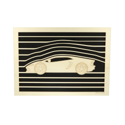 Tableau cadre personnalisable automobile en bois découpé et gravé