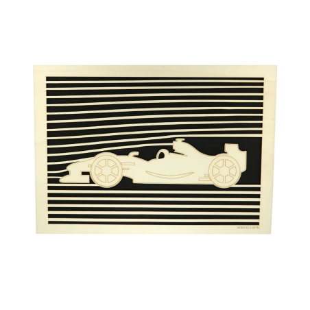 Tableau cadre personnalisable automobile en bois découpé et gravé
