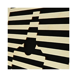 Zoom tableau cadre personnalisable flacon en bois découpé et gravé