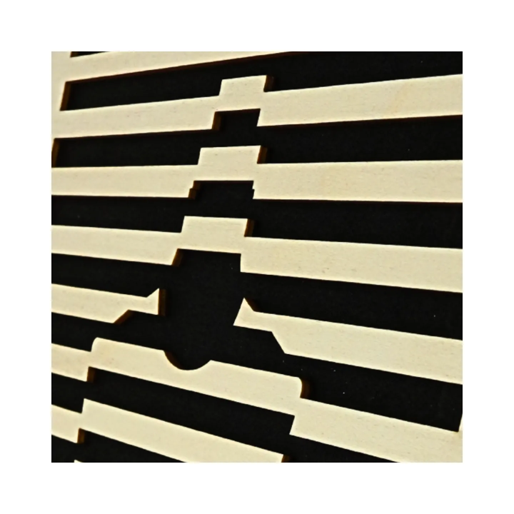 Zoom customizable wall art frame of a bottle design in cut and engraved wood