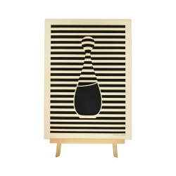 Tableau cadre personnalisable flacon en bois découpé et gravé