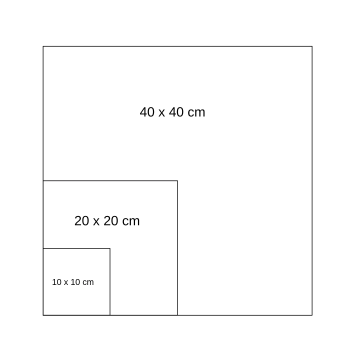 Available dimensions of standard customizable wall art frames Woodillusion