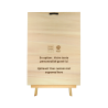 Rear view of a 28 x 38 cm wooden wall art frame with easel and personalized text Woodillusion