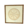 Customizable wall art frame of a lemon in cut and engraved wood front view Woodillusion