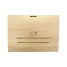 Rear view of a 28 x 38 cm wooden wall art frame landscape format with personalized text Woodillusion