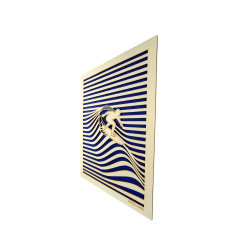 Customizable wall art frame of a surfer in cut and engraved wood side view Woodillusion
