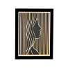 Customizable wall art frame of a face in cut and engraved wood front view with frame Woodillusion