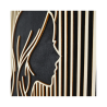 Zoom tableau cadre personnalisable d’un visage en bois découpé et gravé vue de profil Woodillusion