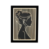 Tableau cadre personnalisable d’un visage en bois découpé et gravé vue de face avec cadre Woodillusion