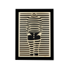 Customizable wall art frame of a silhouette in cut and engraved wood front view with frame Woodillusion
